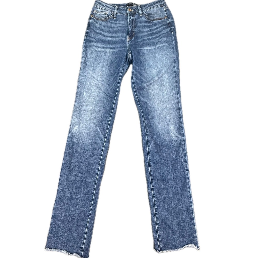 Judy Blue High Rise Straight Leg Jeans - Medium Blue Wash